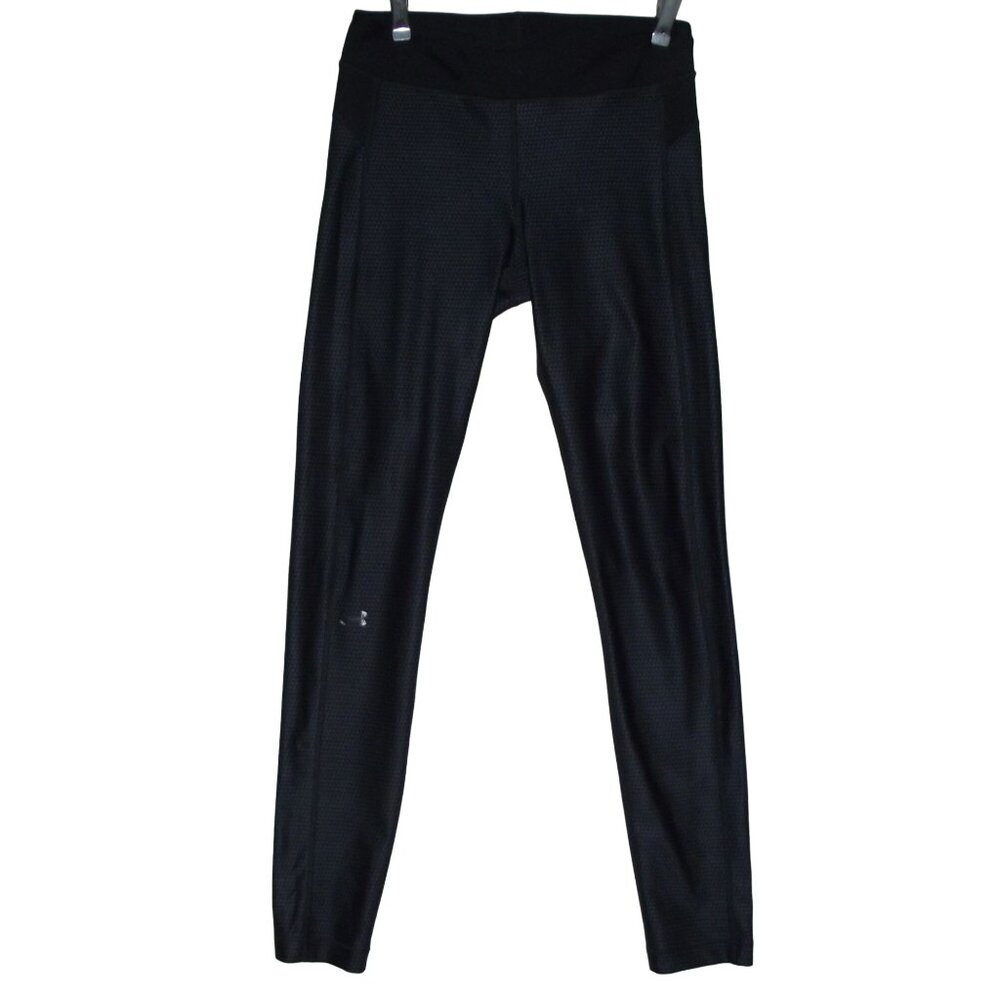 Under Armour Leggings Womens Medium black gray geo print Heat Gear 1297911